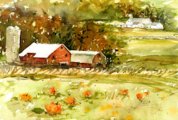 fall thanksgiving scene farm scenes flickr watercolor pumpkin watercolors schmidt sherry hopefully thoughts bring weather cool