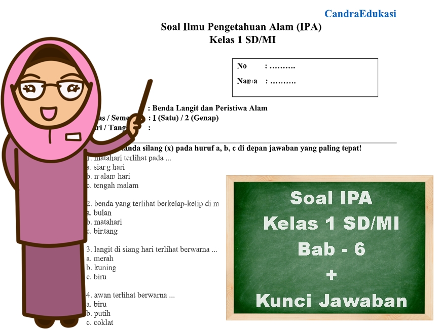 Soal Dan Kunci Jawaban Kelas 1 Ipa Bab Benda Langit Dan Peristiwa Alam