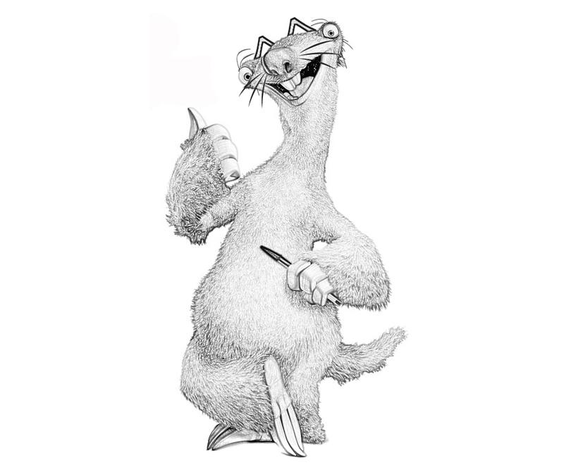 ice age coloring pages sid - photo #32