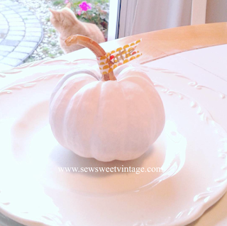  washitape crafts shabby chic pumpkin place setting for Thanksgiving