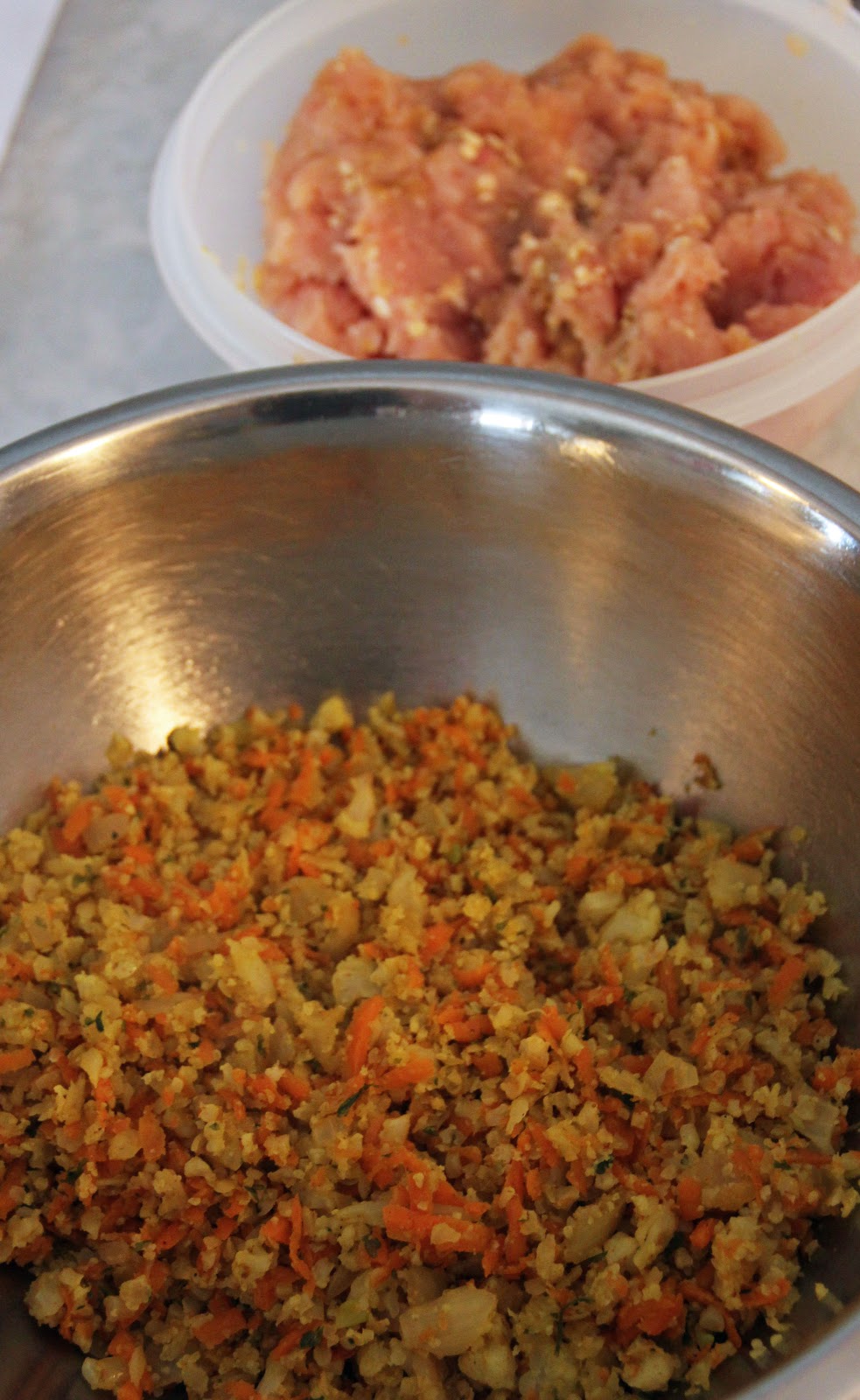 Jo and Sue Curried Cauliflower, Carrot, & Turkey Burgers