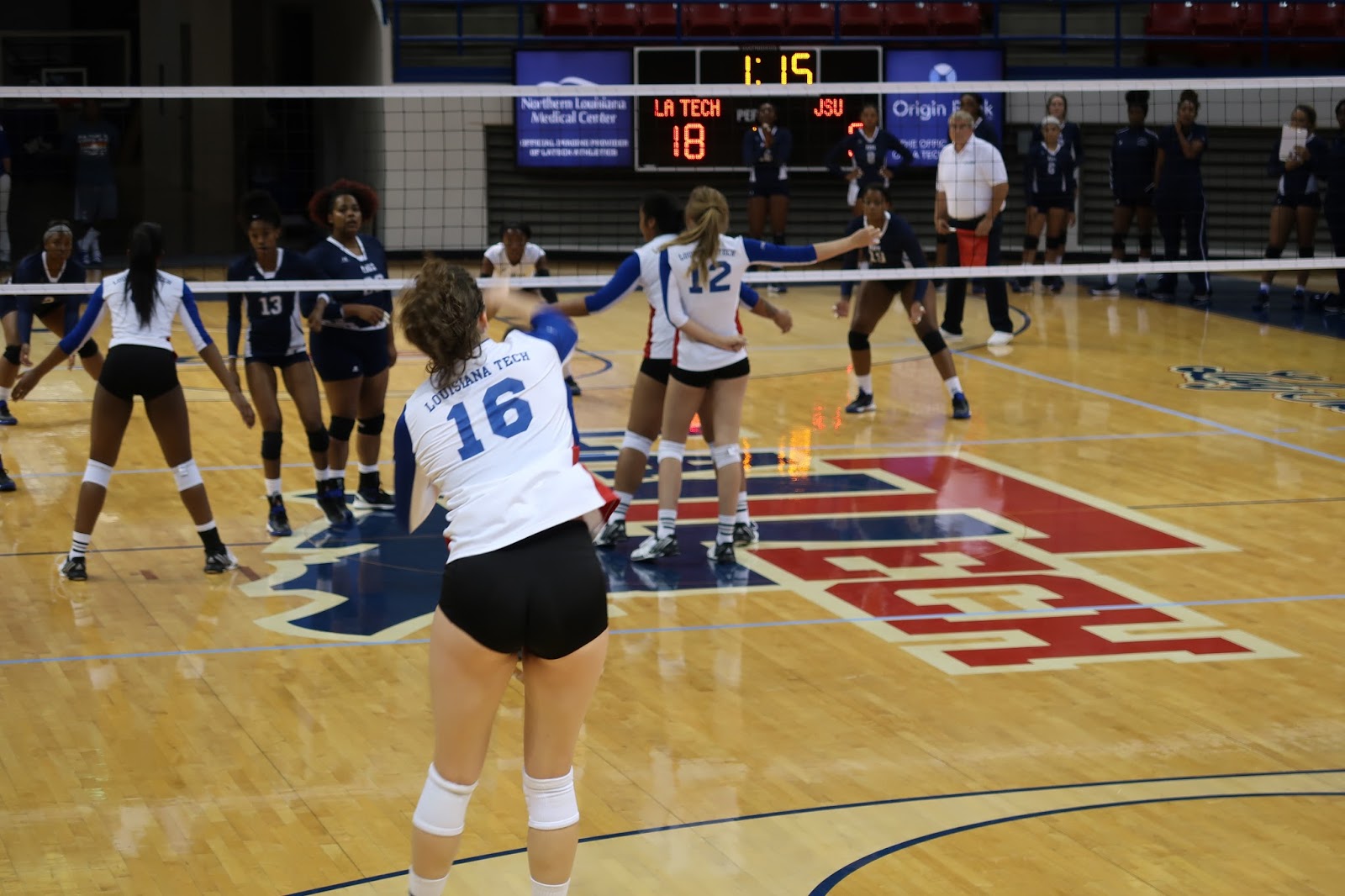 PrunePicker Techsters play volleyball. Jackson State.