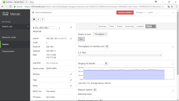 My Network Lab Configuring Meraki Ms Cloud Managed Switch