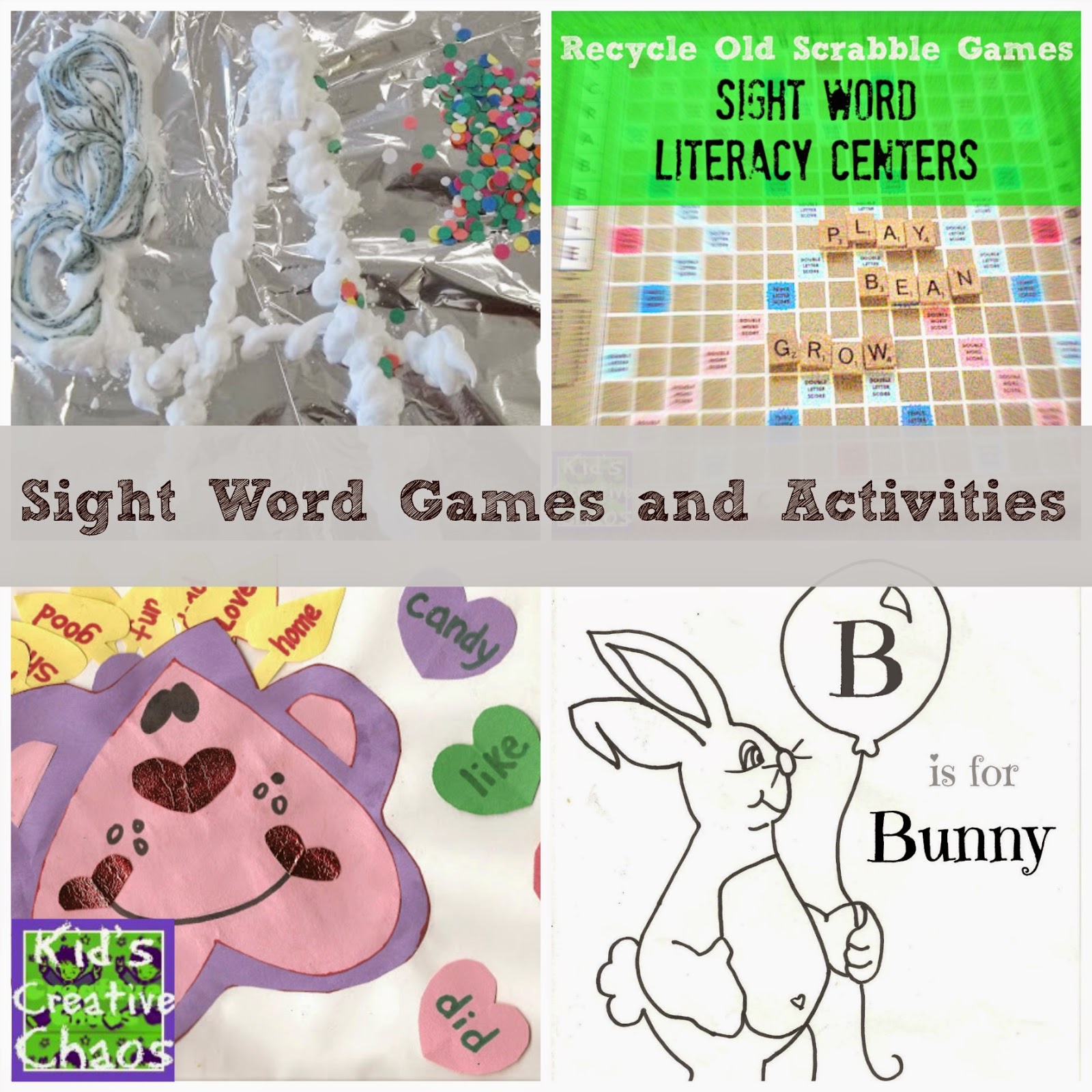 Sight Word Games for Preschool and Elementary