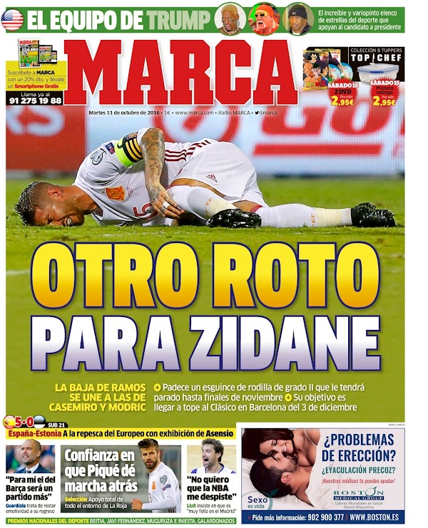Real Madrid, Marca: "Otro roto para Zidane"