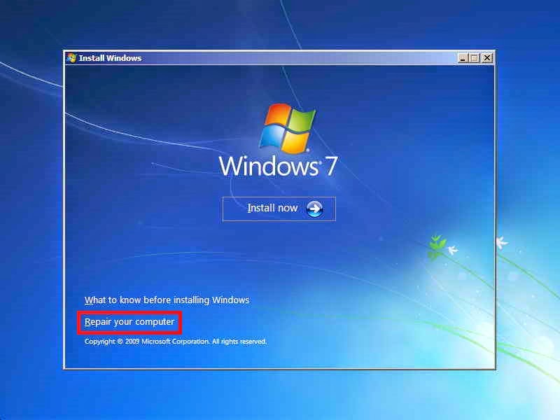 Cara Repair / Memperbaiki Windows 7
