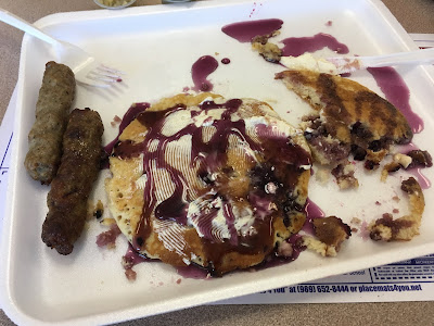 pancake breakfast seconds at Montrose Blueberry Festival Michigan