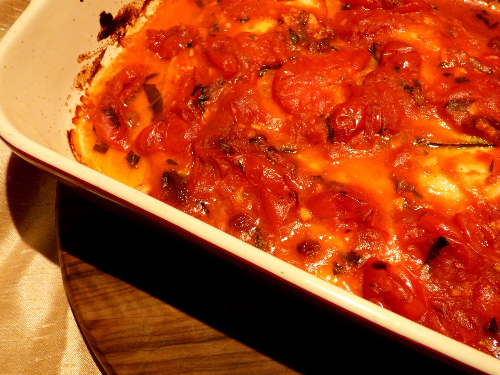 Chez Maximka Plaice in tomato saffron sauce