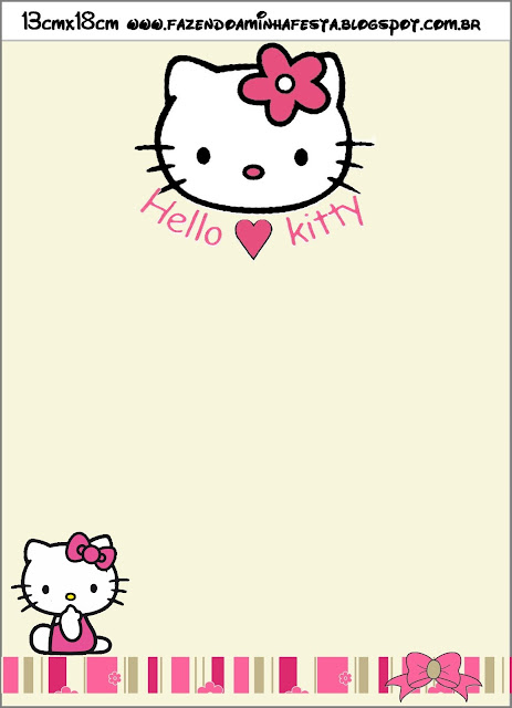 Hello Kitty with Flowers: Free Printable Invitations. Hello Kitty with Flowers, envelope