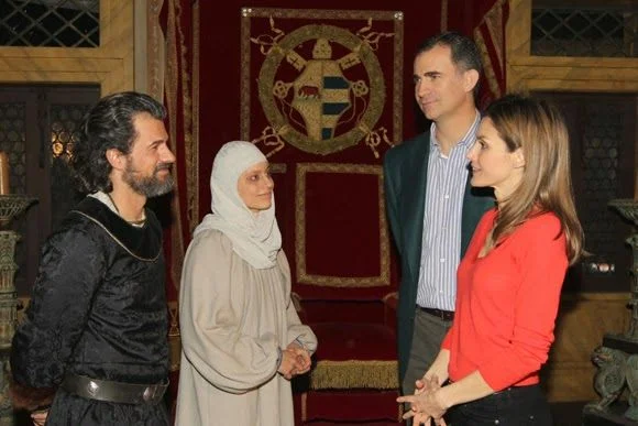 Prince Felipe  and Princess Letizia of Spain visited the filming of Isabel a TVE series