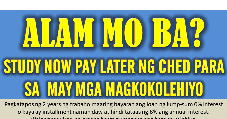 CHED Offers Study Now Pay Later Program For Students