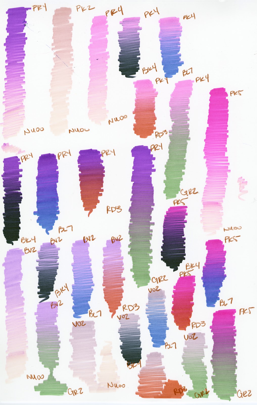 Swatching Chameleon Markers and Tops