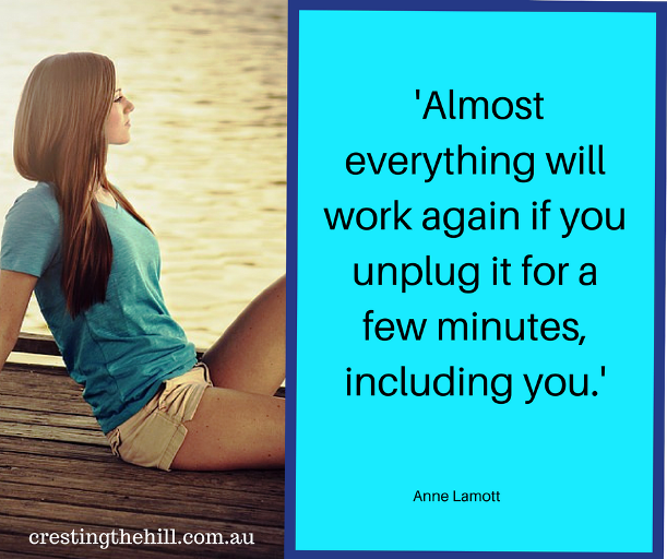 Happiness Choice #3 - Relax Proactively -  'Almost everything will work again if you unplug it for a few minutes, including you.'
