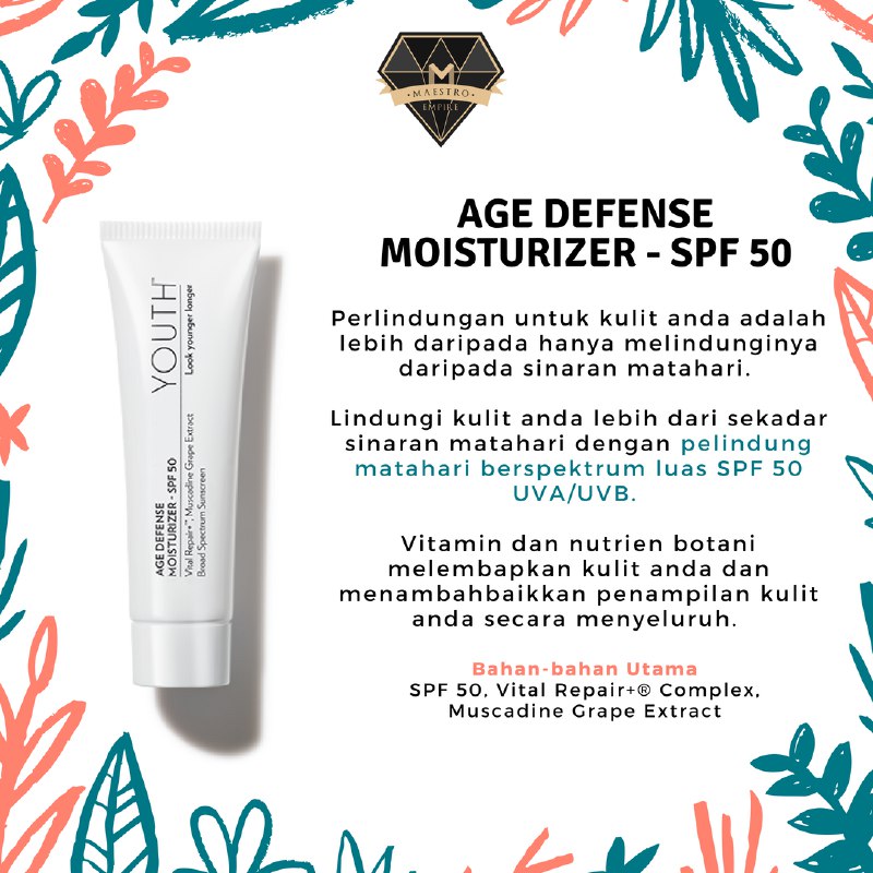 YOUTH AGE DEFENSE MOISTURIZER - SPF 50