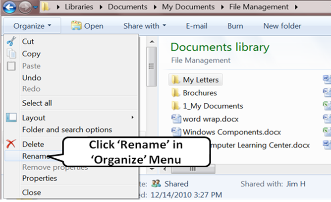 Manuals for Class: Files and Folders