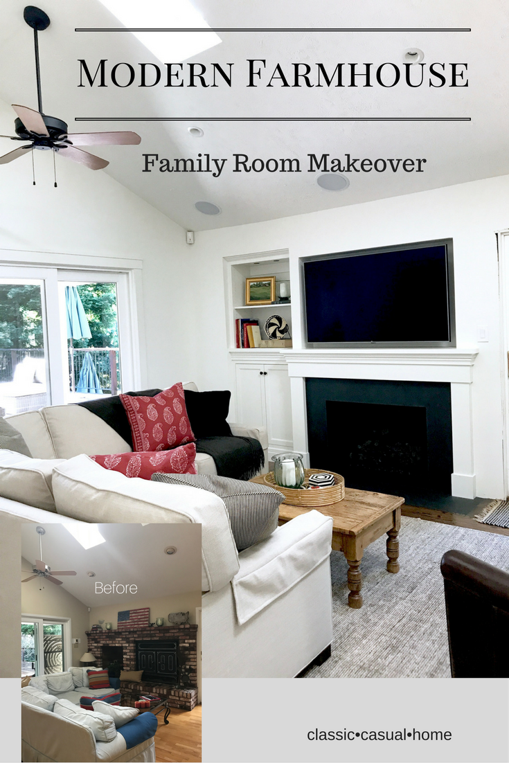 MODERN FARMHOUSE FAMILY ROOM Before and After