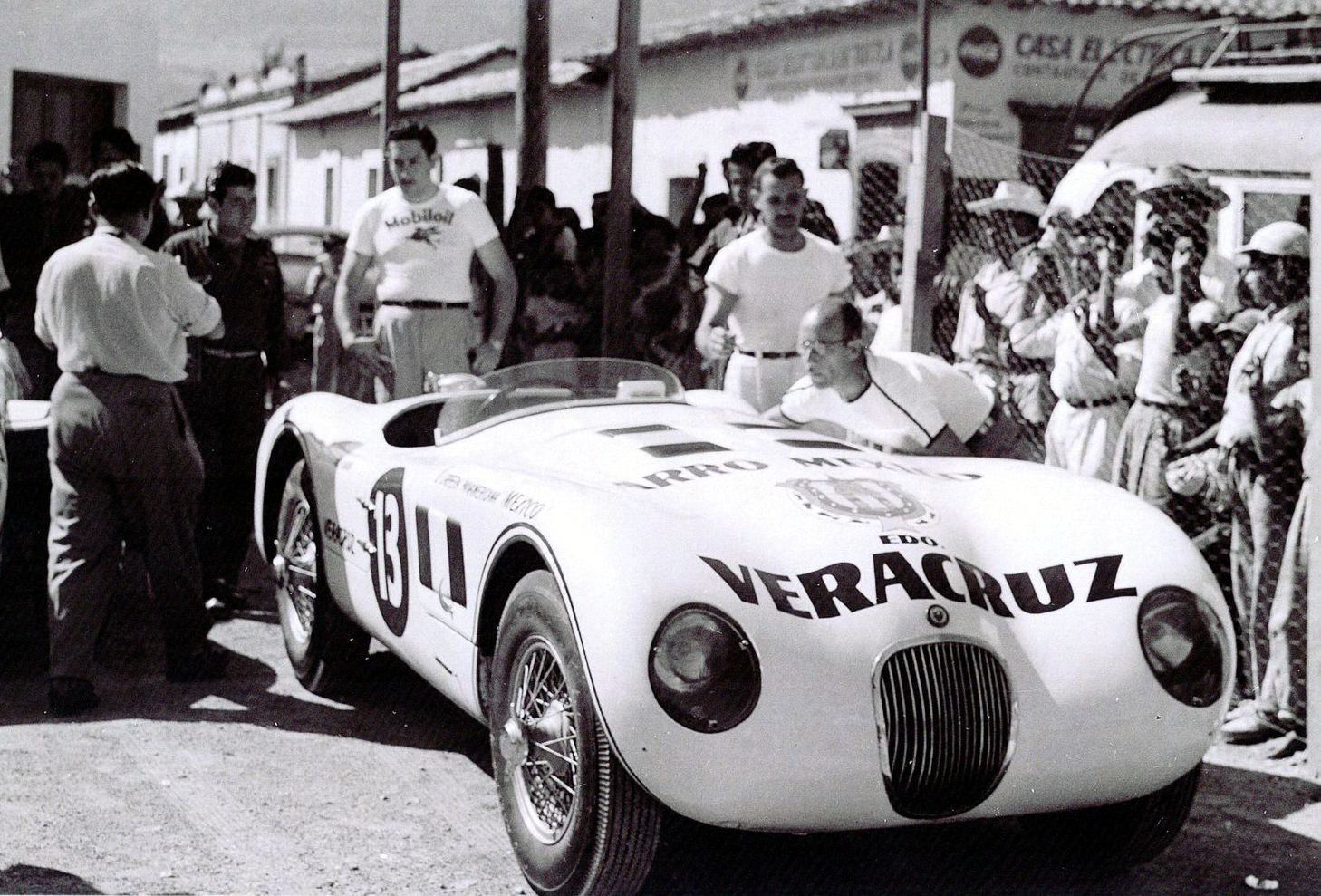 Just A Car Guy: C-type Jag was in the 1953 Carrera Panamericana... wow, no  one would likely think of racing this fine of a car on roads that rough now