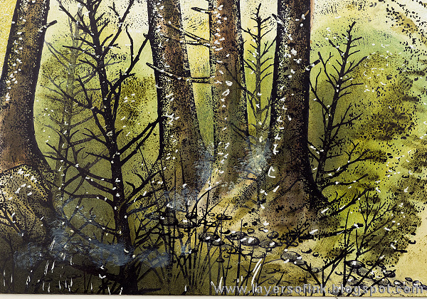 Layers of ink - Forest Walk Scenic Stamping by Anna-Karin with Stampscapes stamps.