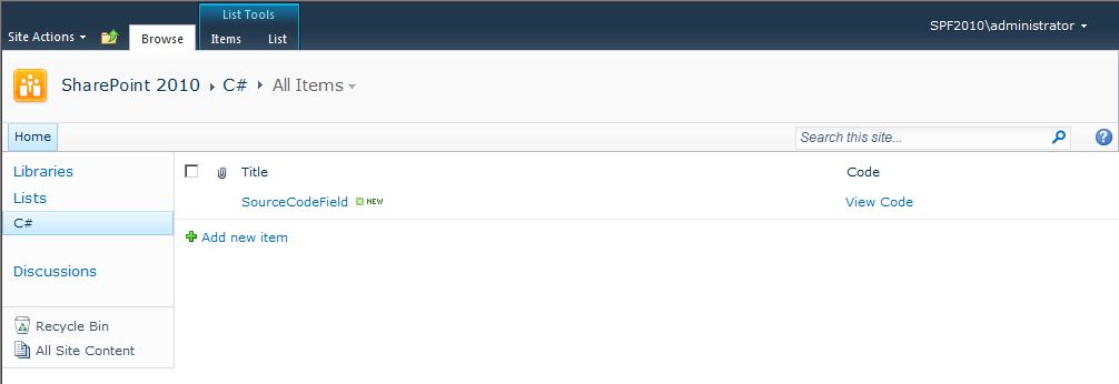 Likol Lee SharePoint 2010 Custom Field With SyntaxHighlighter