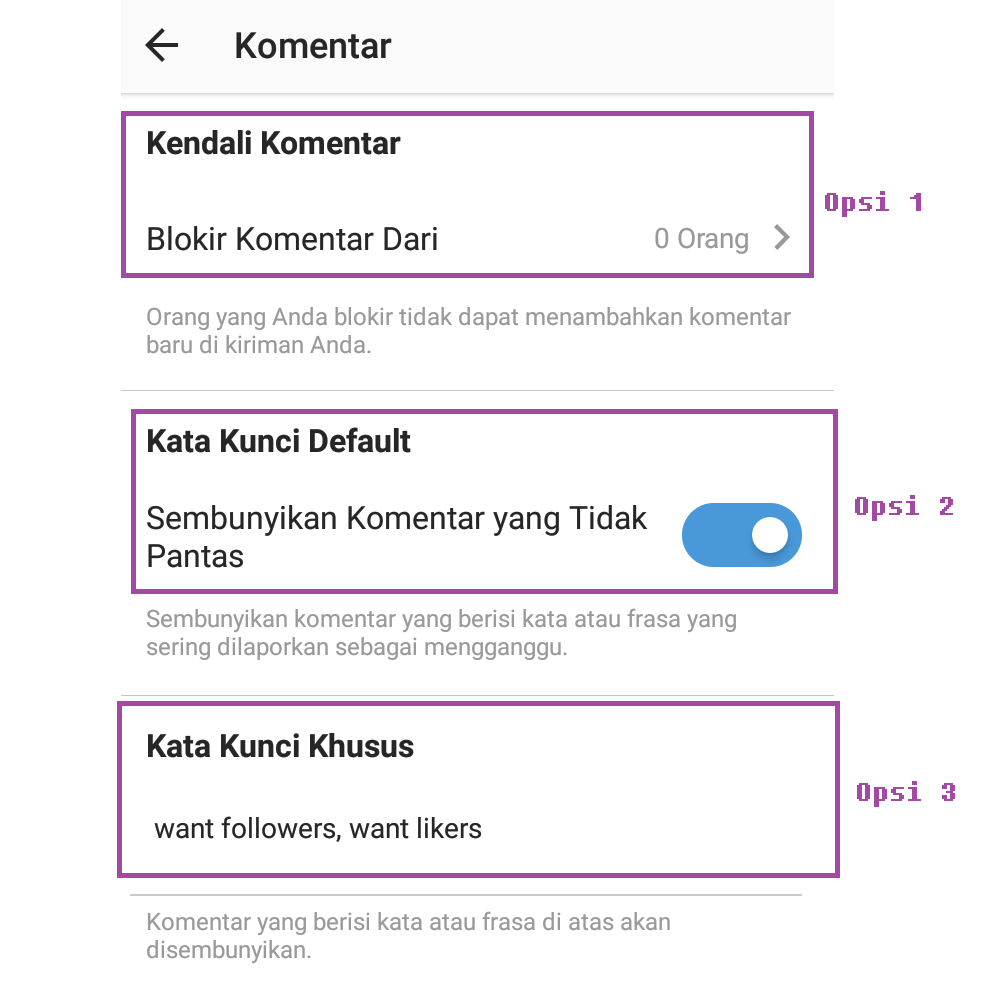 Cara Memblokir Spam Komentar Pada Instagram Warung