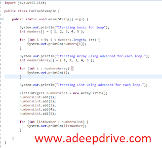 Java Enhanced For loop, Examples - Java-W3schools