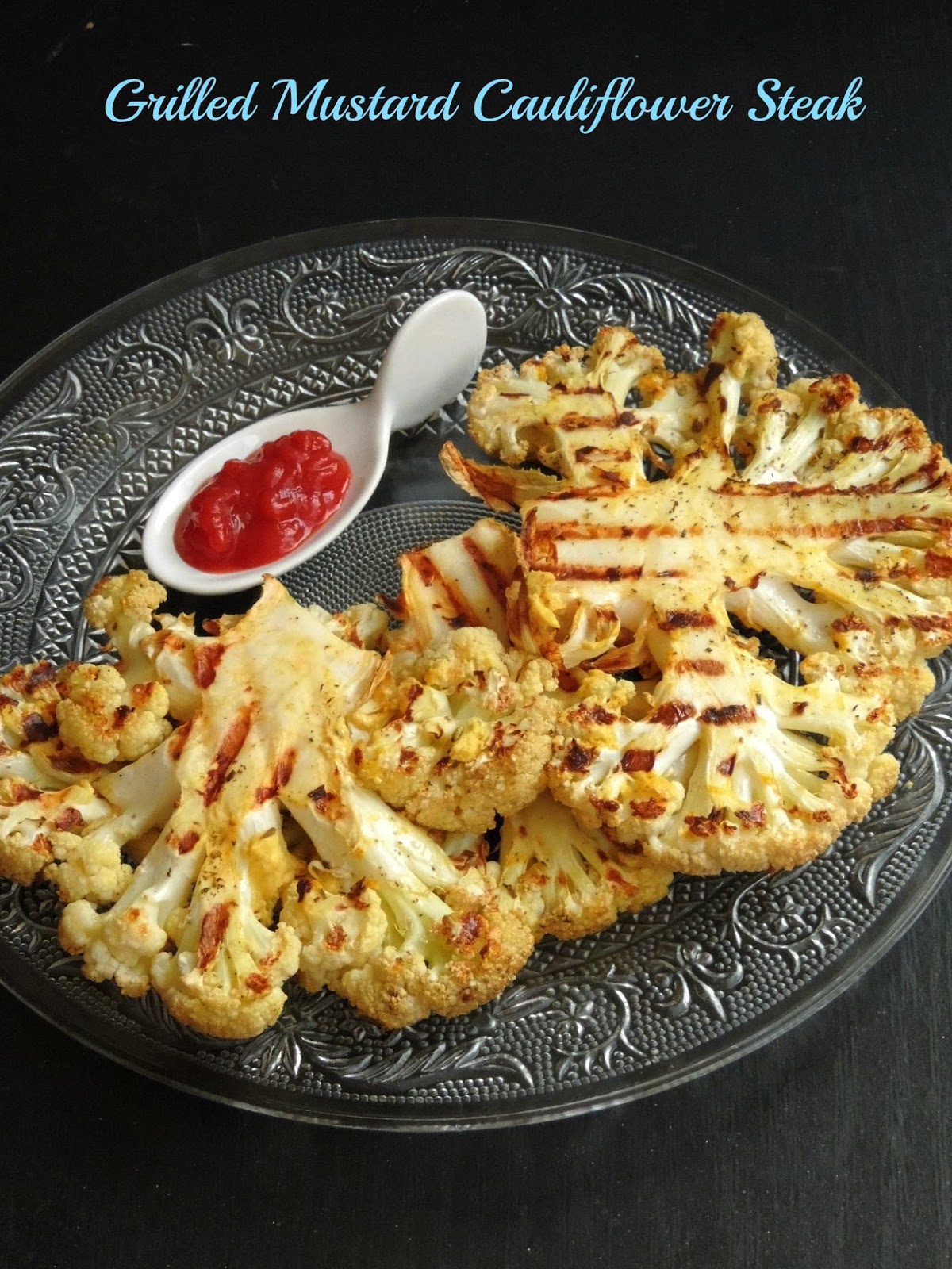 Grilled Vegan Mustard Cauliflower Steak/Grilled Vegetarian Steak Cook