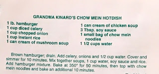 Grandma's chow mein hotdish recipe