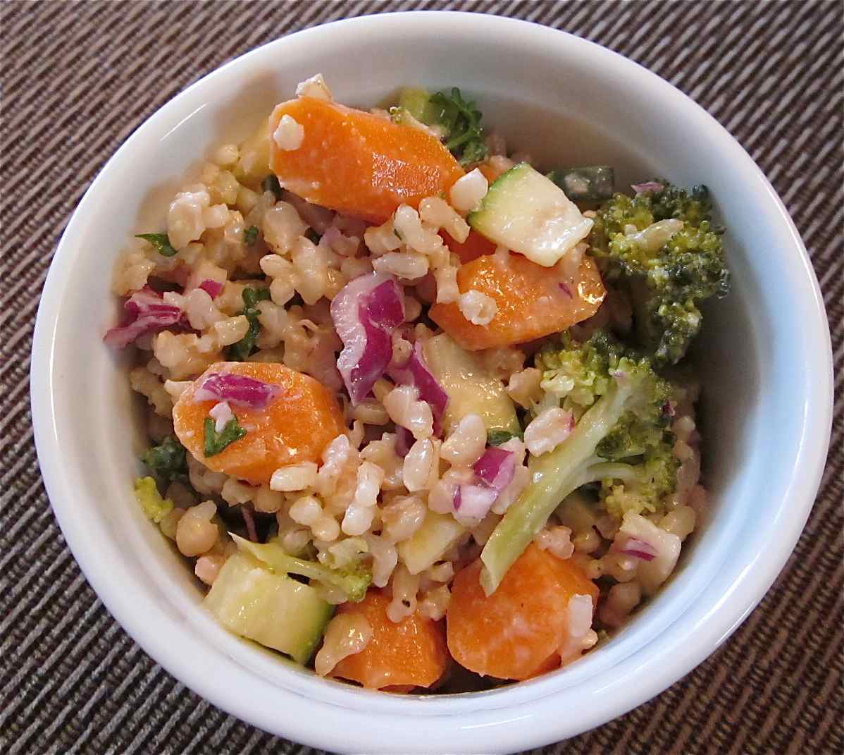 Karen’s Vegan Kitchen Whole Grain Confetti Salad with Lemon Tahini