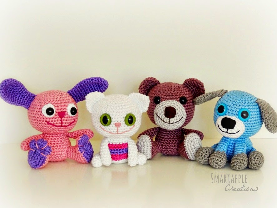 Smartapple Creations amigurumi and crochet Crocheted animal baby rattles