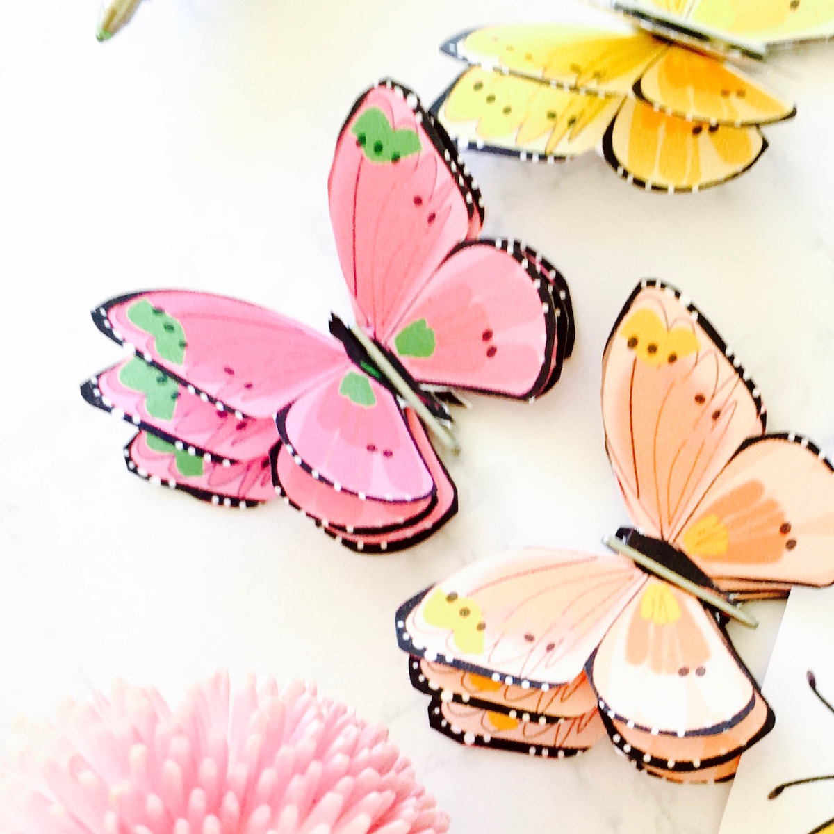 How to make a 3d paper butterfly + free printable butterfly