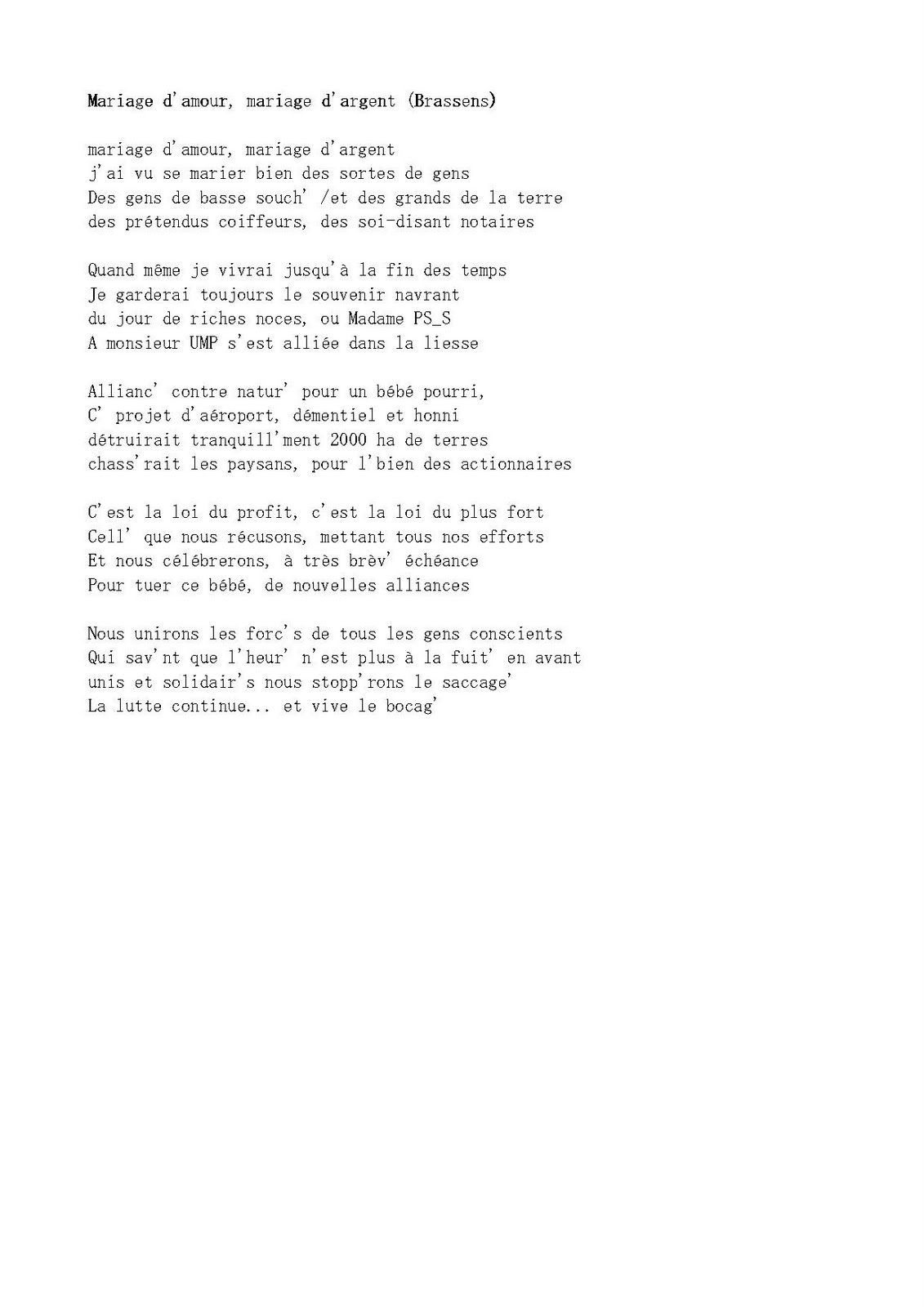 Tractovélo NotreDamedesLandes Paris contre le projet d'aéroport