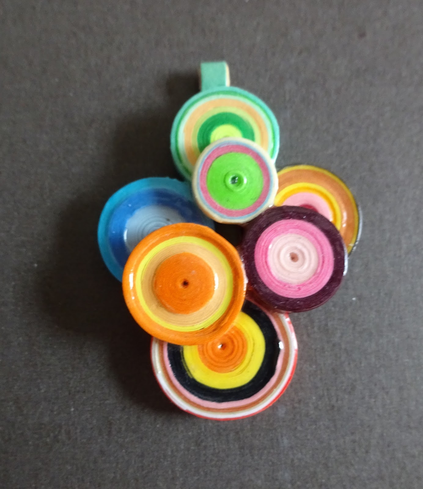 Quilling Away Paper pendant from quilling strips