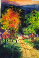road country autumn painting watercolor jeanne mcbrayer turner