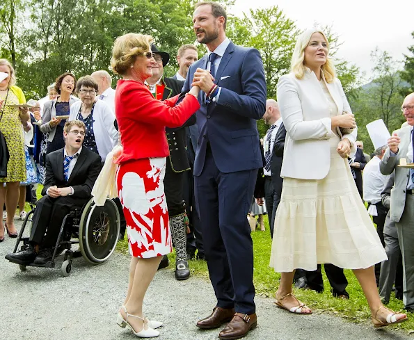 King Harald, Queen Sonja, Crown Princess Mette-Marit, Crown Prince Haakon attend a Garden Party in Bergen