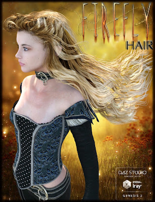 3D Models Art Zone - alitaptap buhok para sa Genesis (s) 2 Babae at V4