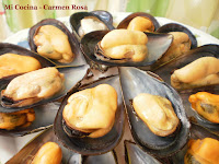 Macarrones jibia, almejas mejillones salsa cebolla vino blanco