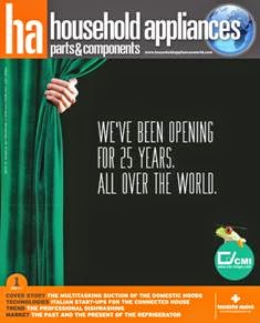 HA Household Appliances. Parts & Components 2015-01 - Gennaio 2015 | ISSN 1827-9171 | TRUE PDF | Mensile | Professionisti | Elettrodomestici
AE Parts e Components for Household Appliances è la sola rivista internazionale, pubblicata in italiano e inglese, che si occupa di componenti e forniture tecnologiche unicamente dedicati al settore degli elettrodomestici. 
La rivista approfondisce l’evoluzione dei prodotti e dei processi produttivi delle industrie di componenti e prodotto finito, presentando le innovazioni adottate nella produzione di entrambi i settori. Grande attenzione viene riservata, nelle pagine della rivista, anche a tutti i temi connessi al comparto: materie prime, attrezzature, macchinari di produzione e automazione, processi tecnologici, design e assistenza.
AE Parts e Components for Household Appliances è uno strumento di lavoro che costituisce un punto di riferimento privilegiato per gli operatori del settore della componentistica per elettrodomestici e che consente di conoscere da vicino le evoluzioni delle tecnologie e le dinamiche commerciali che si stanno delineando su tutti i mercati internazionali.