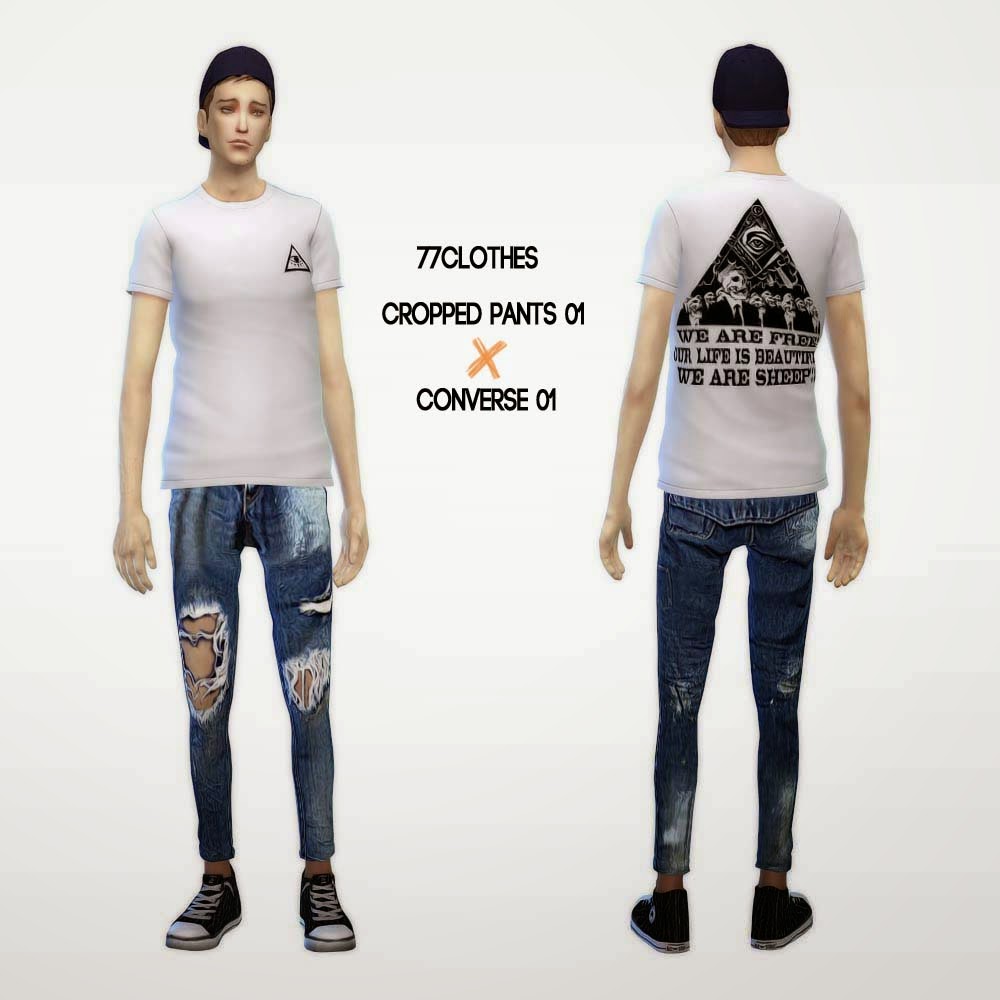My Sims 4 Blog Studded Skinny Jeans for Males by The77sims3