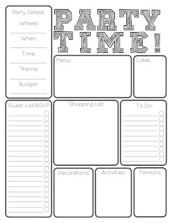 party planner printables ukran