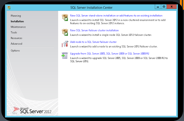 Installation of SQL Server 2012