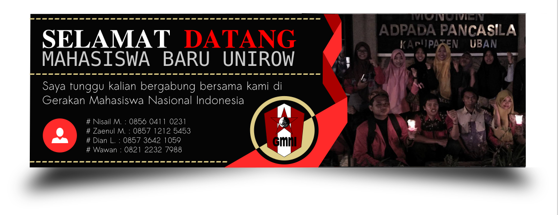 Desain Banner Selamat Datang Mahasiswa Baru Unirow Gmni Inkscape