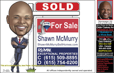 RE/MAX Real Estate Agent Newspaper Ad Caricature