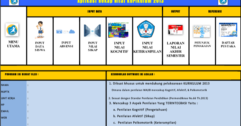 Download Aplikasi Rekap Nilai Kurikulum 2013 SD,SMP,SMA
