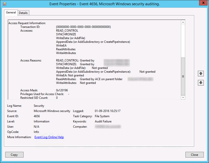 Access denied when creating local databases UC Now