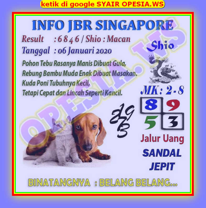 1 New Message Kode Syair Singapore 6 Januari 2020 Forum Syair Togel Hongkong Singapura Sydney