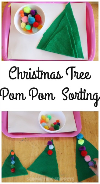 toddler christmas tree sorting activity