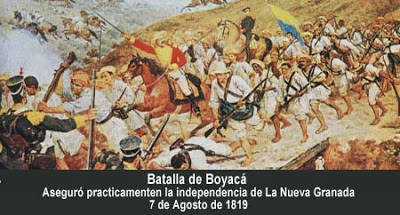 Batalla de Boyacá Dibujo de hombre luchando en la Batalla de Boyacá