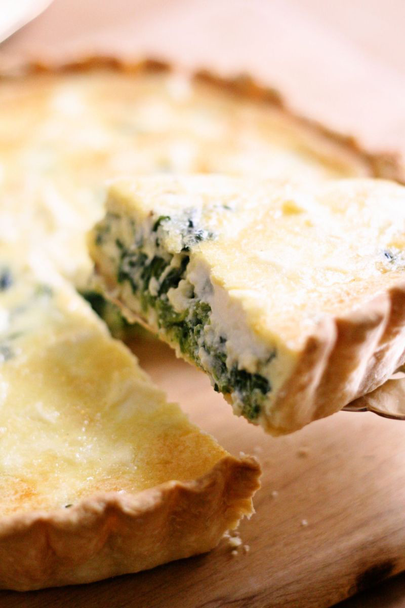Perfectly imperfect Fresh Spinach and Ricotta Cheese Quiche