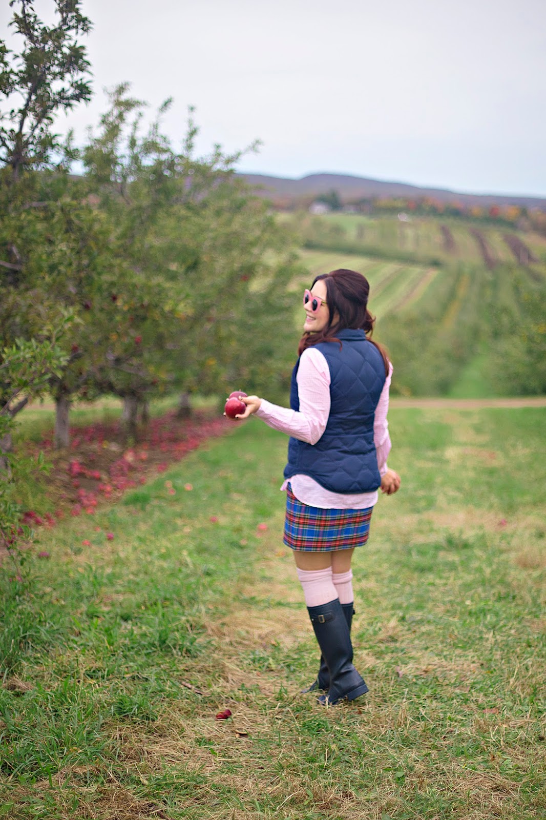 History In High Heels Apple Picking in Connecticut