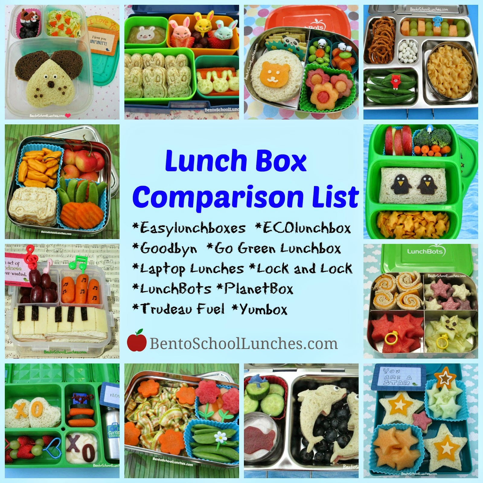 Bento School Lunches : Lunch Box Comparison List